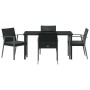 Conjunto de Comedor de Jardín 5 pcs Negro Poliratán