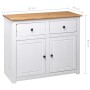 Massiver Kiefernholz-Sideboard im Panama-Stil, weiß, 93x40x80 cm. von vidaXL, Sideboards - Ref: Foro24-282699, Preis: 226,84 ...