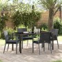 Conjunto de Comedor de Jardín 5 pcs Negro Poliratán