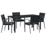 Conjunto de Comedor de Jardín 5 pcs Negro Poliratán