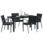 Conjunto de Comedor de Jardín 5 pcs Negro Poliratán