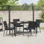 Conjunto de Comedor de Jardín 5 pcs Negro Poliratán