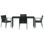 Conjunto de Comedor de Jardín 5 pcs Negro Poliratán