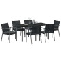 Conjunto de Comedor de Jardín 7 pcs Negro Poliratán