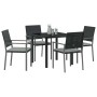 Conjunto de Comedor de Jardín 5 pcs Negro Poliratán