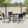 Conjunto de Comedor de Jardín 5 pcs Negro Poliratán