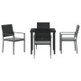 Conjunto de Comedor de Jardín 5 pcs Negro Poliratán