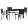 Conjunto de Comedor de Jardín 5 pcs Negro Poliratán
