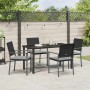Conjunto de Comedor de Jardín 5 pcs Negro Poliratán