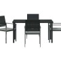 Conjunto de Comedor de Jardín 5 pcs Negro Poliratán