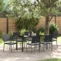 Conjunto de Comedor de Jardín 7 pcs Negro Poliratán