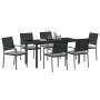 Conjunto de Comedor de Jardín 7 pcs Negro Poliratán