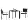Conjunto de Comedor de Jardín 3 pcs Negro Poliratán