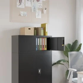 Aktenschrank aus schwarzem Stahl, 90 x 40 x 40 cm von vidaXL, Aktenschränke - Ref: Foro24-339718, Preis: 121,98 €, Rabatt: %