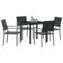 Conjunto de Comedor de Jardín 5 pcs Negro Poliratán