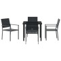 Conjunto de Comedor de Jardín 5 pcs Negro Poliratán