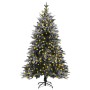 Árbol de Navidad artificial con luces y nieve PVC&PE 120 cm