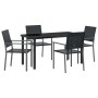Conjunto de Comedor de Jardín 5 pcs Negro Poliratán