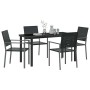 Conjunto de Comedor de Jardín 5 pcs Negro Poliratán