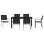 Conjunto de Comedor de Jardín 7 pcs Negro Poliratán