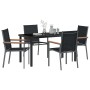 Conjunto de Comedor de Jardín 5 pcs Negro Textileno y acero
