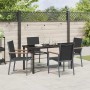 Conjunto de Comedor de Jardín 5 pcs Negro Textileno y acero