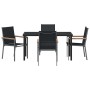 Conjunto de Comedor de Jardín 5 pcs Negro Textileno y acero
