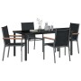 Conjunto de Comedor de Jardín 5 pcs Negro Textileno y acero