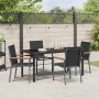 Conjunto de Comedor de Jardín 5 pcs Negro Textileno y acero