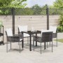 Conjunto de Comedor de Jardín 5 pcs Marrón Poliratán