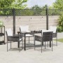 Conjunto de Comedor de Jardín 5 pcs Marrón Poliratán