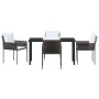 Conjunto de Comedor de Jardín 5 pcs Marrón Poliratán