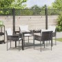 Conjunto de Comedor de Jardín 5 pcs Marrón Poliratán