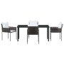 Conjunto de Comedor de Jardín 5 pcs Marrón Poliratán