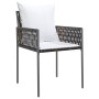 Conjunto de Comedor de Jardín 7 pcs Marrón Poliratán