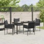 Conjunto de Comedor de Jardín 5 pcs Negro Poliratán