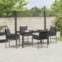 Conjunto de Comedor de Jardín 5 pcs Negro Poliratán