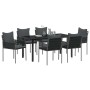 Conjunto de Comedor de Jardín 7 pcs Negro Poliratán