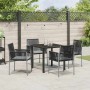 Conjunto de Comedor de Jardín 5 pcs Negro Poliratán