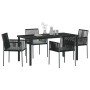 Conjunto de Comedor de Jardín 5 pcs Negro Poliratán