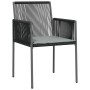 Conjunto de Comedor de Jardín 5 pcs Negro Poliratán