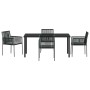 Conjunto de Comedor de Jardín 5 pcs Negro Poliratán