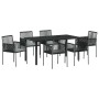 Conjunto de Comedor de Jardín 7 pcs Negro Poliratán
