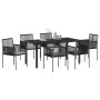 Conjunto de Comedor de Jardín 7 pcs Negro Poliratán