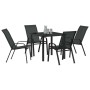 Conjunto de Comedor de Jardín 5 pcs Negro Textileno y acero