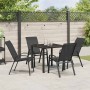 Conjunto de Comedor de Jardín 5 pcs Negro Textileno y acero