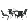 Conjunto de Comedor de Jardín 5 pcs Negro Textileno y acero