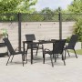 Conjunto de Comedor de Jardín 5 pcs Negro Textileno y acero
