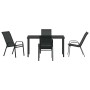 Conjunto de Comedor de Jardín 5 pcs Negro Textileno y acero