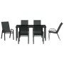 Conjunto de Comedor de Jardín 7 pcs Negro Textileno y acero